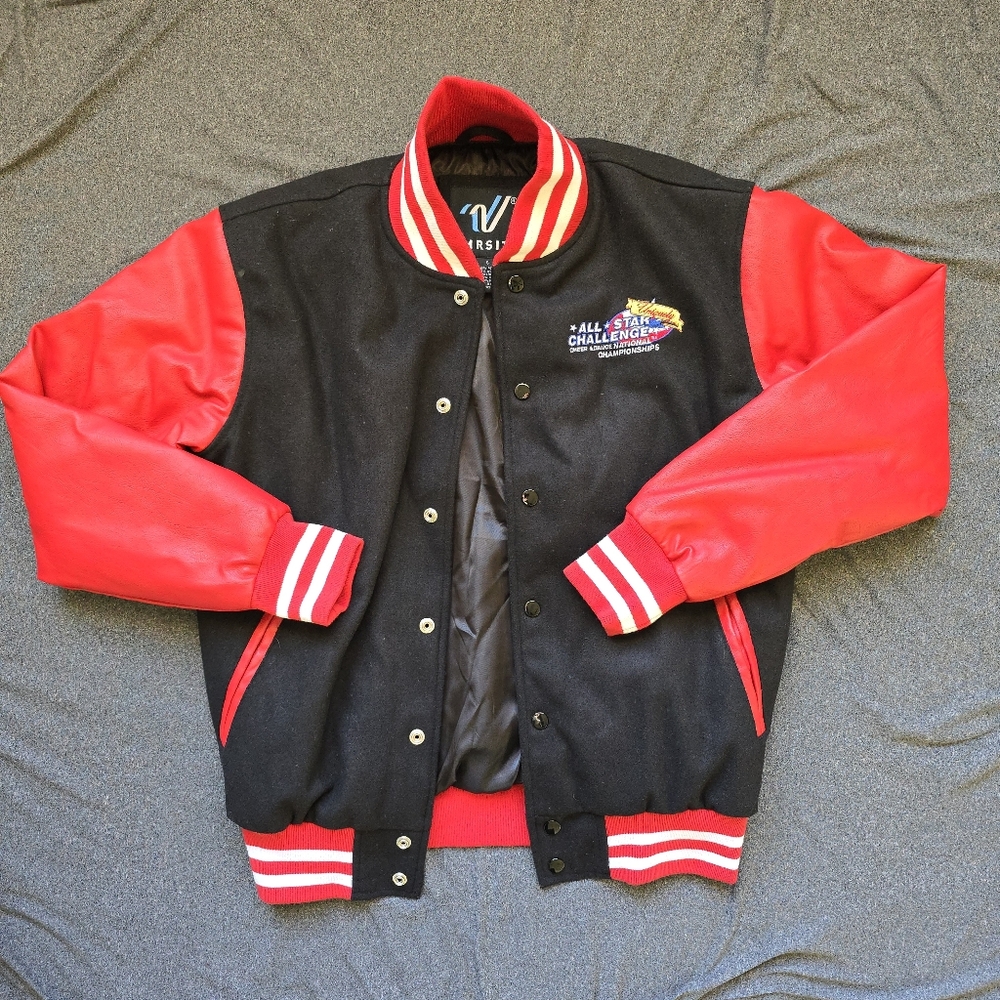 Varsity Jacket Womens Small Black Red All Star Challenge National Champion